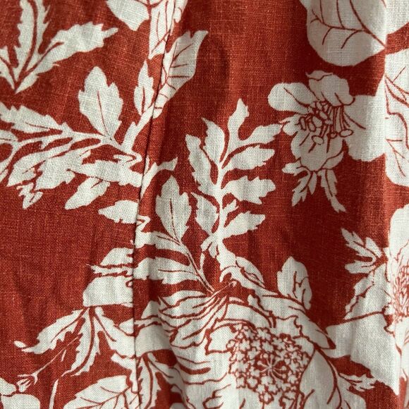 Old Navy Womens Dress Size 3X Floral Midi Linen Blend Sleeveless Cottage Prairie - Picture 6 of 8